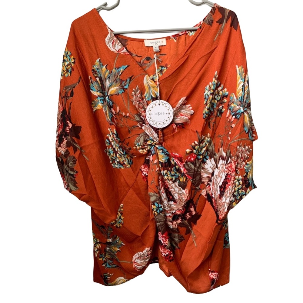 UMGEE “Sunset Mix” Women’s Short Drop Sleeve Twisted Front Pullover
